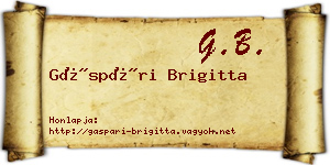 Gáspári Brigitta névjegykártya
